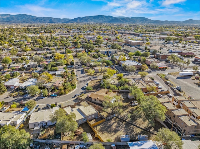 bird's eye view with a mountain view