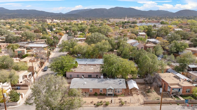 aerial view with a mountain view