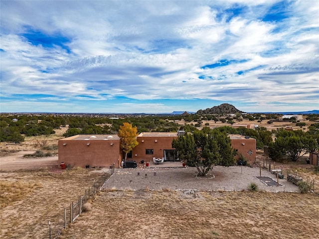 exterior space featuring a mountain view