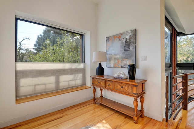 interior space with hardwood / wood-style floors