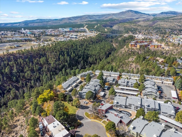 505 Oppenheimer Dr Unit 511, Los Alamos, NM 87544 - aerial view of property and surrounding area with a mountainous background, nearby suburban area, and a forest
