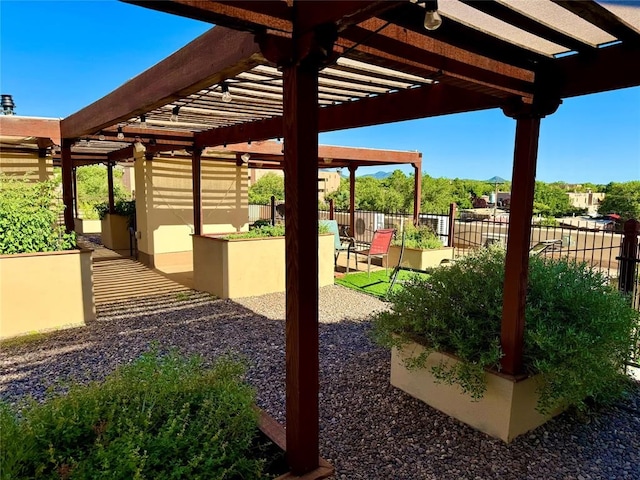 view of patio with a pergola