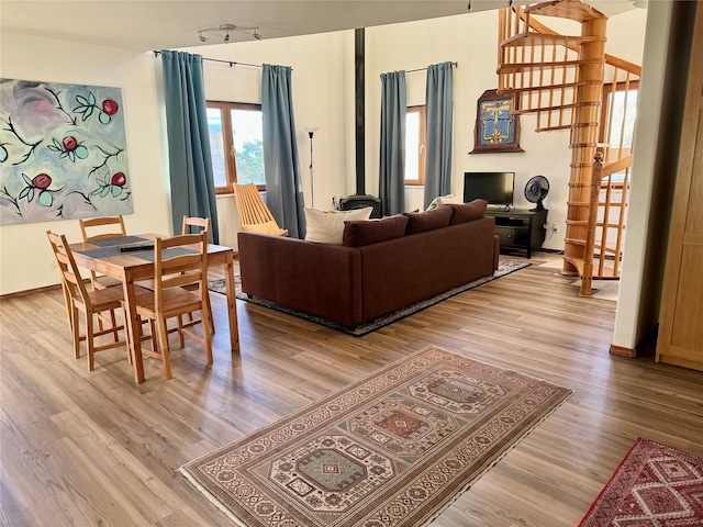 living room featuring hardwood / wood-style flooring