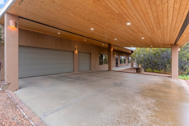 view of garage