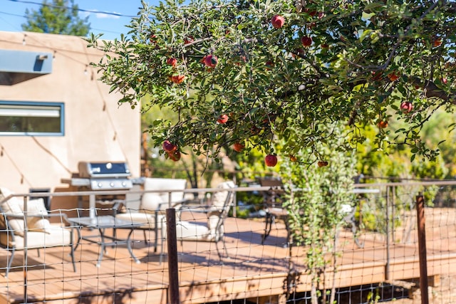 view of patio featuring fence