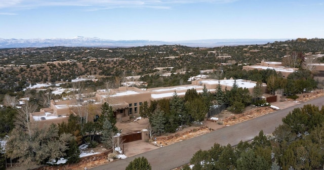 aerial view with a mountain view