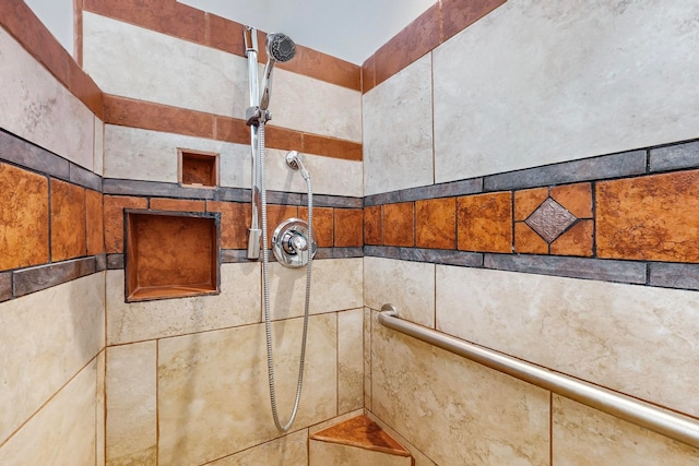 details with tiled shower