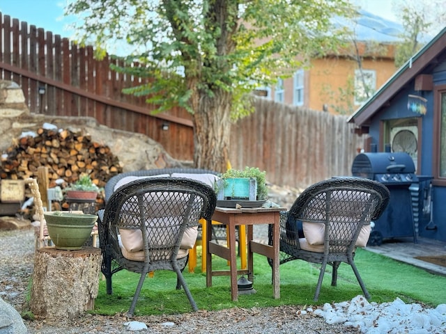 view of patio featuring grilling area