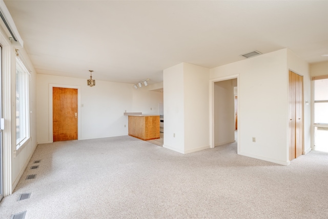 unfurnished room featuring light colored carpet and a wealth of natural light