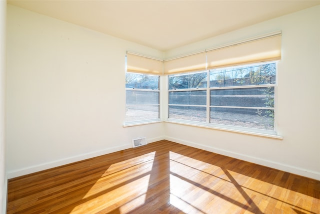 empty room with wood-type flooring and a wealth of natural light