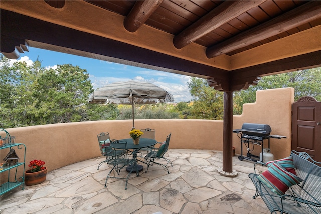 view of patio featuring area for grilling