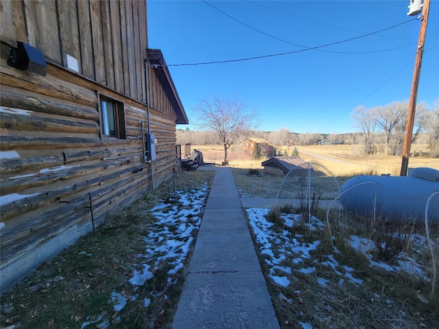 exterior space featuring a rural view