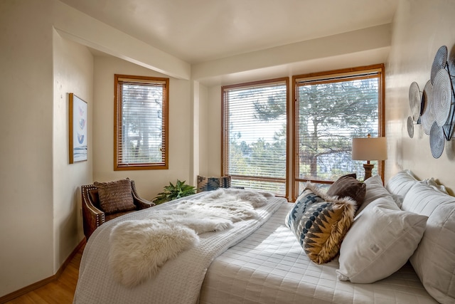 bedroom featuring light hardwood / wood-style floors