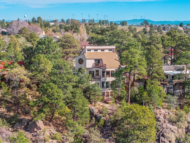 bird's eye view featuring a mountain view