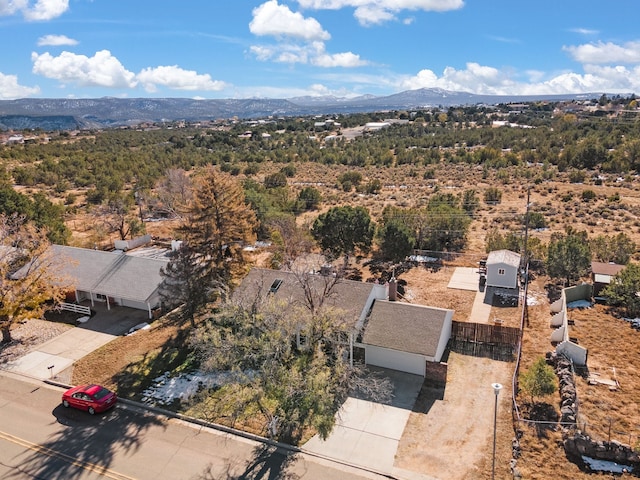 drone / aerial view with a mountain view