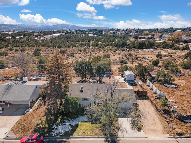 drone / aerial view with a mountain view