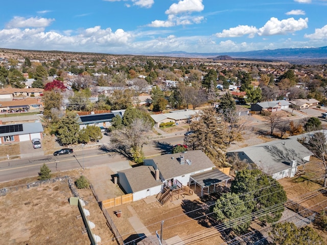 bird's eye view with a mountain view