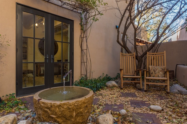 view of patio / terrace featuring french doors