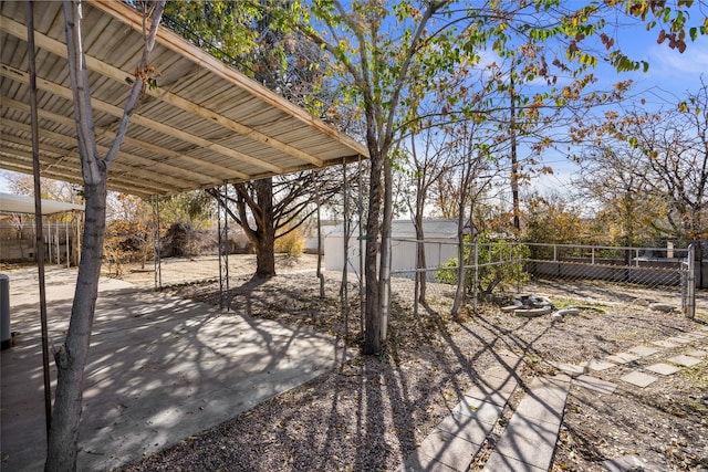 view of patio / terrace with a carport