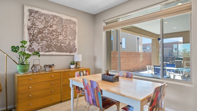 dining space with plenty of natural light