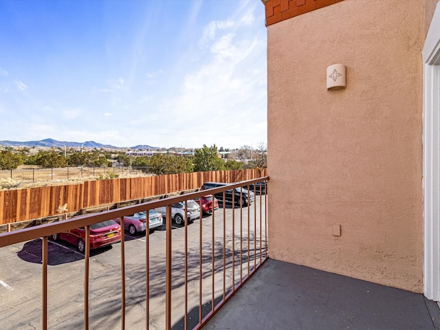 balcony with a mountain view