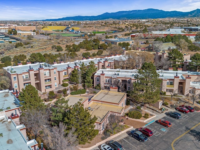 drone / aerial view with a mountain view