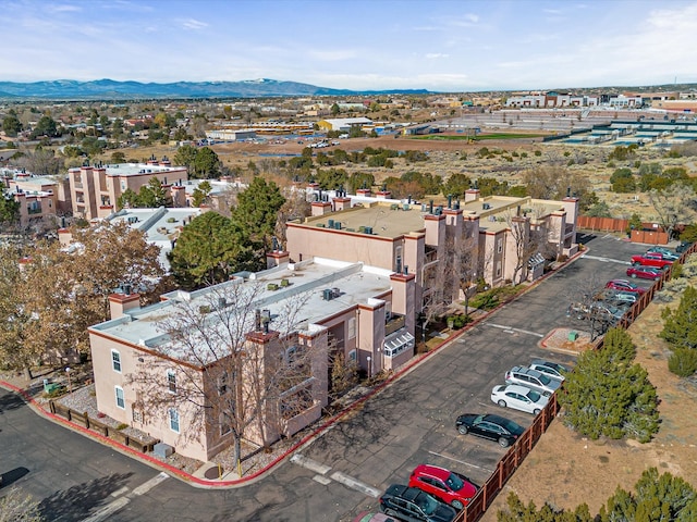 aerial view with a mountain view