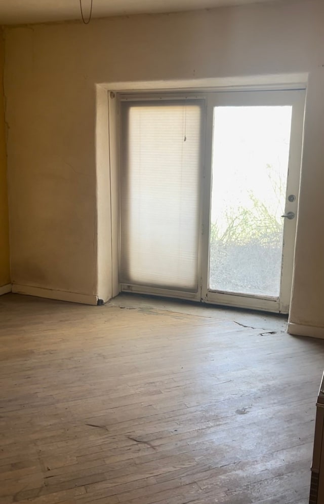 unfurnished room with light hardwood / wood-style flooring