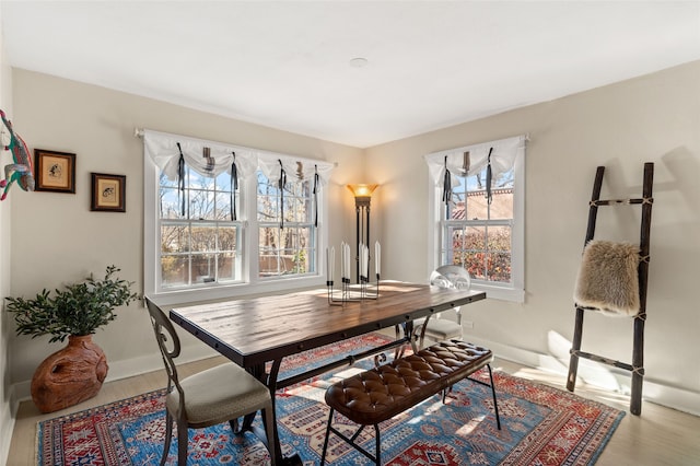 dining area featuring hardwood / wood-style floors