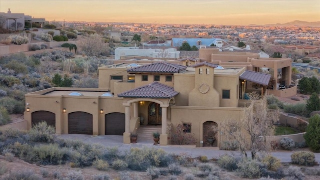 view of front of house with a garage