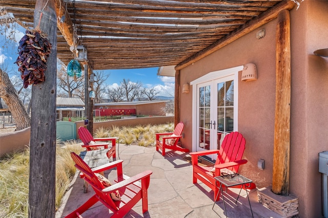 view of patio / terrace featuring french doors