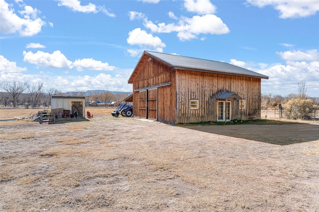 view of outdoor structure featuring a mountain view