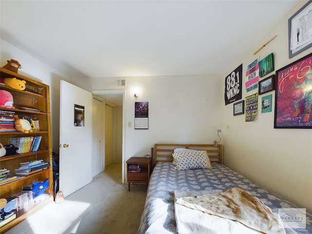 bedroom featuring carpet