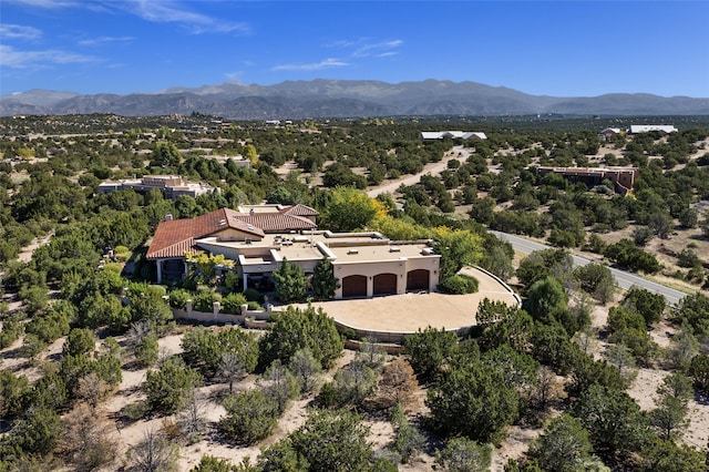 drone / aerial view with a mountain view