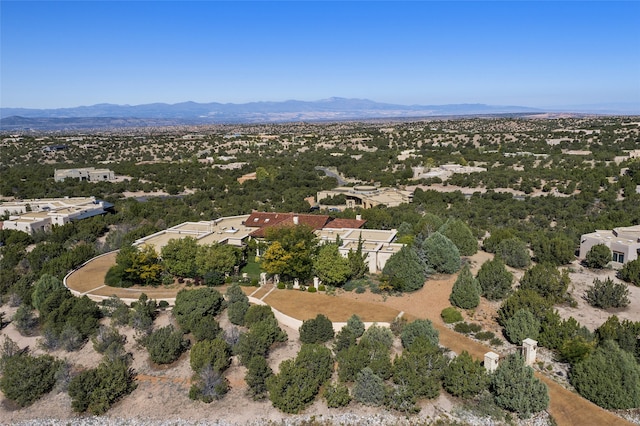 bird's eye view with a mountain view