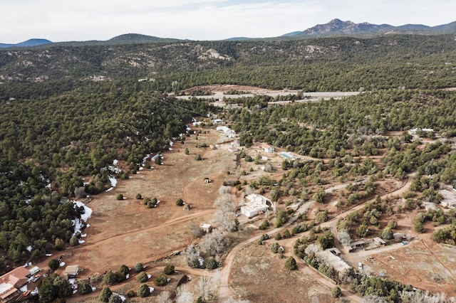 aerial view featuring a mountain view