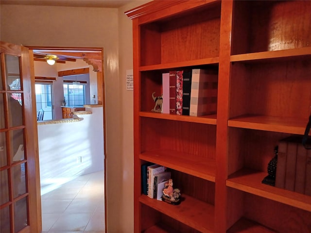 interior space with tile patterned floors