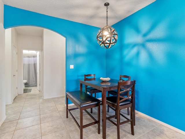 view of tiled dining room