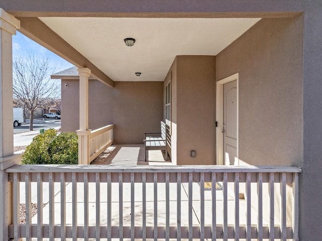 view of patio / terrace with a balcony