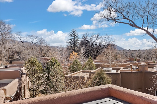 balcony with a mountain view