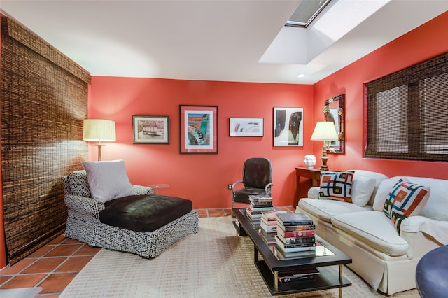 view of tiled living room