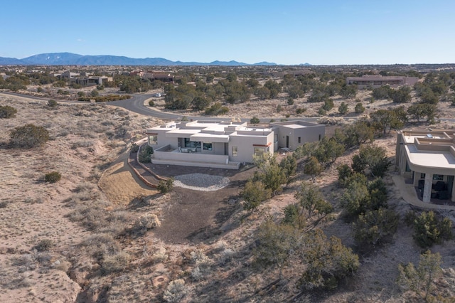 drone / aerial view with a mountain view