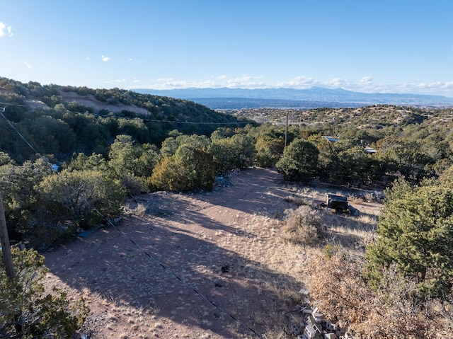 aerial view featuring a mountain view