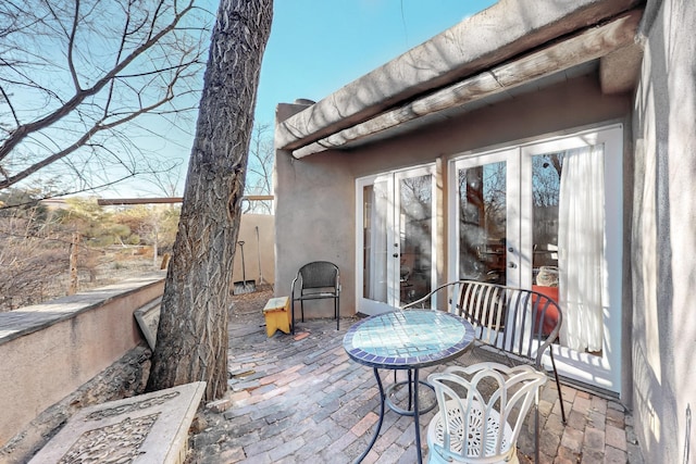 exterior space featuring french doors and a patio