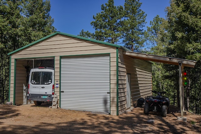 view of garage