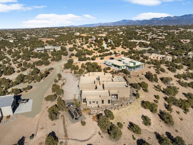 bird's eye view with a mountain view