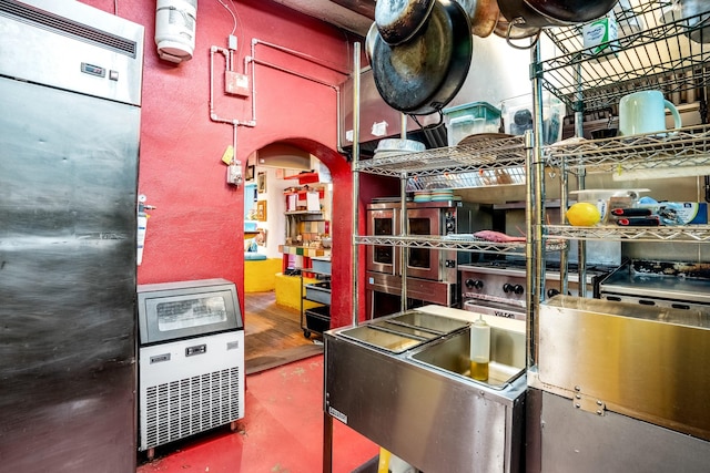 kitchen with concrete floors