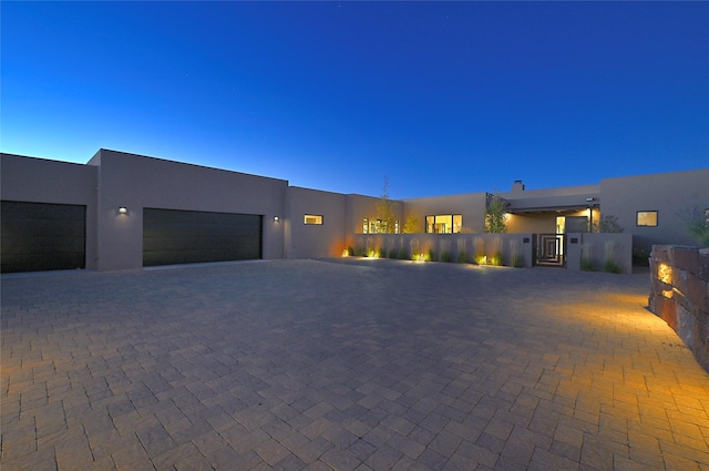 view of front of house with a garage