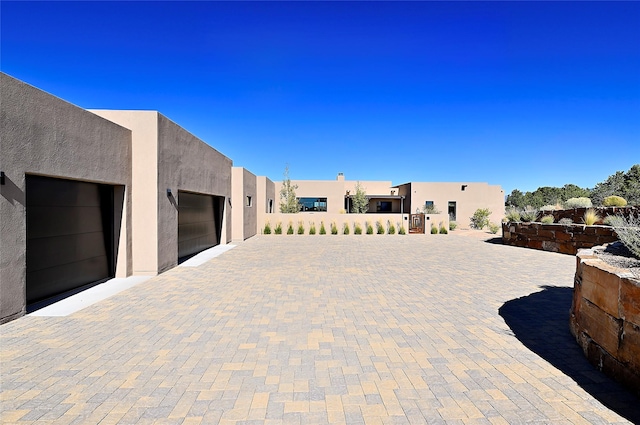 view of patio / terrace with a garage