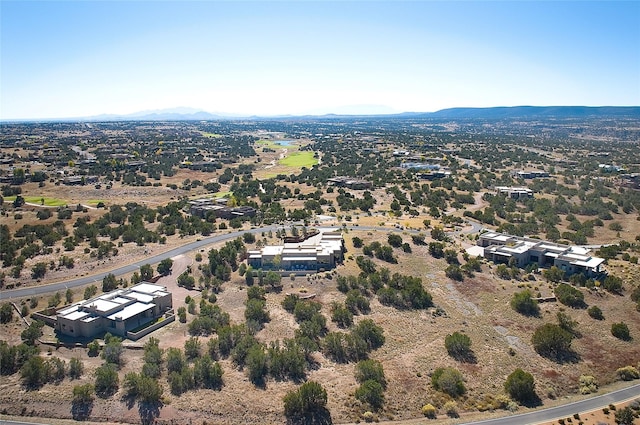 drone / aerial view with a mountain view